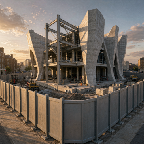 Custom construction hoarding installation