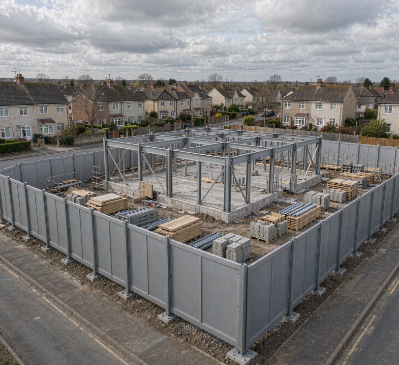 Medium-scale construction site hoarding installation