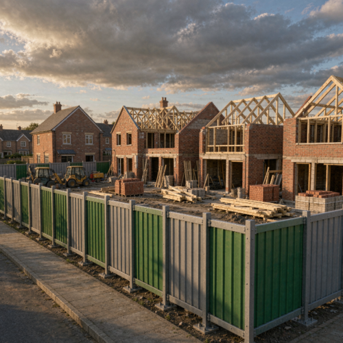 Residential construction hoarding installation