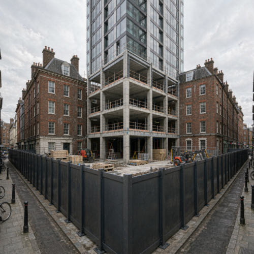 Urban construction hoarding installation