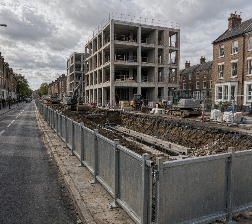 Roadwork hoarding installation