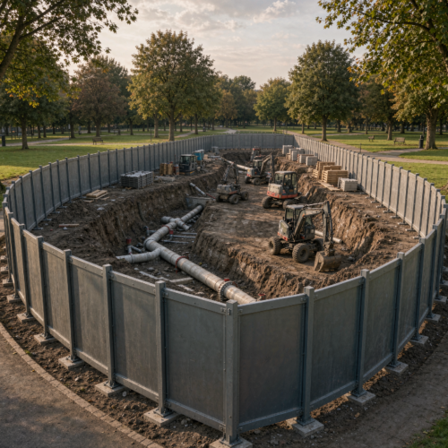 Public works hoarding installation